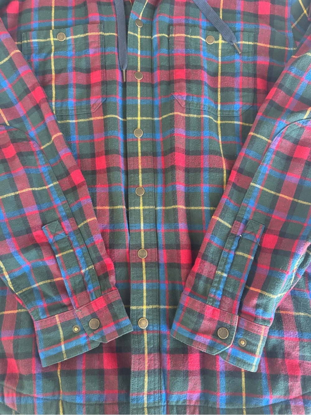 L.L. Bean Men's Plaid Flannel Hooded Shirt Jacket Shacket Size XL - Picture 4 of 9